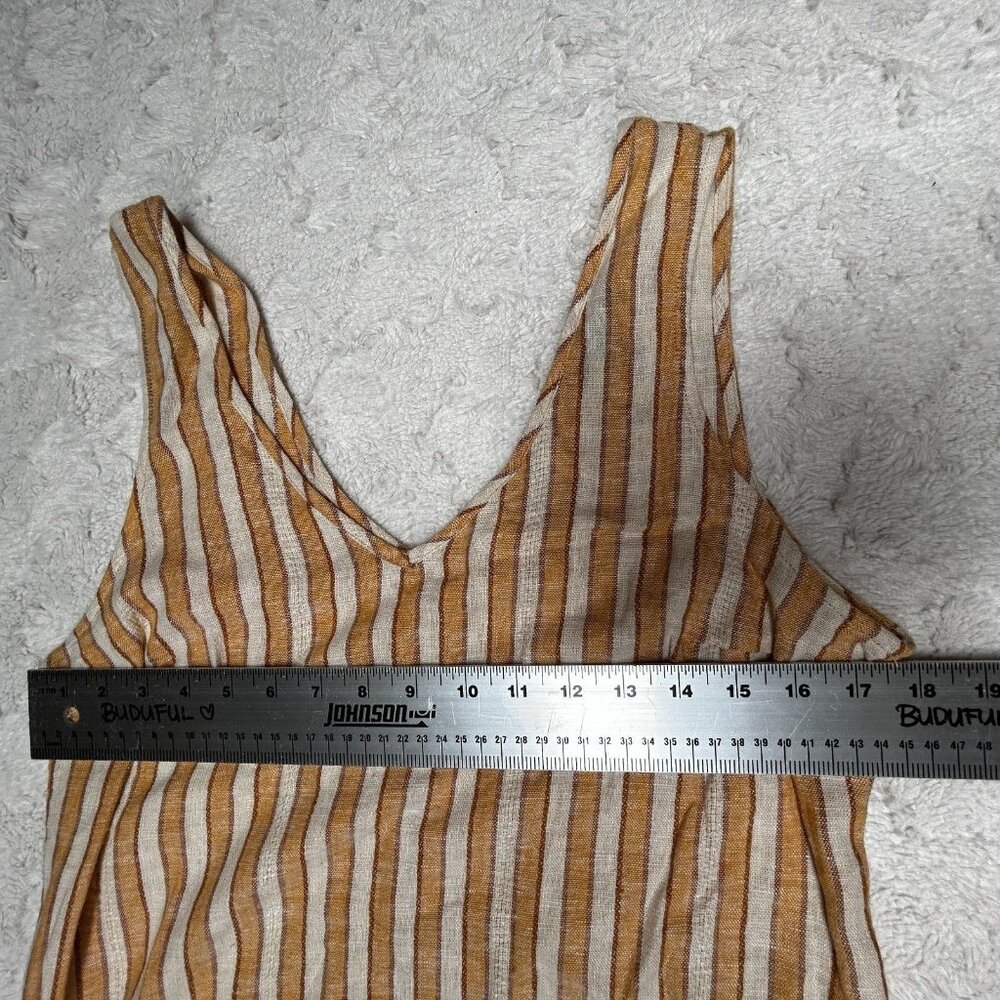 Anthropologie Drew Women's Striped Shift Dress Medium Drawstring Waist Yellow - Picture 8 of 9